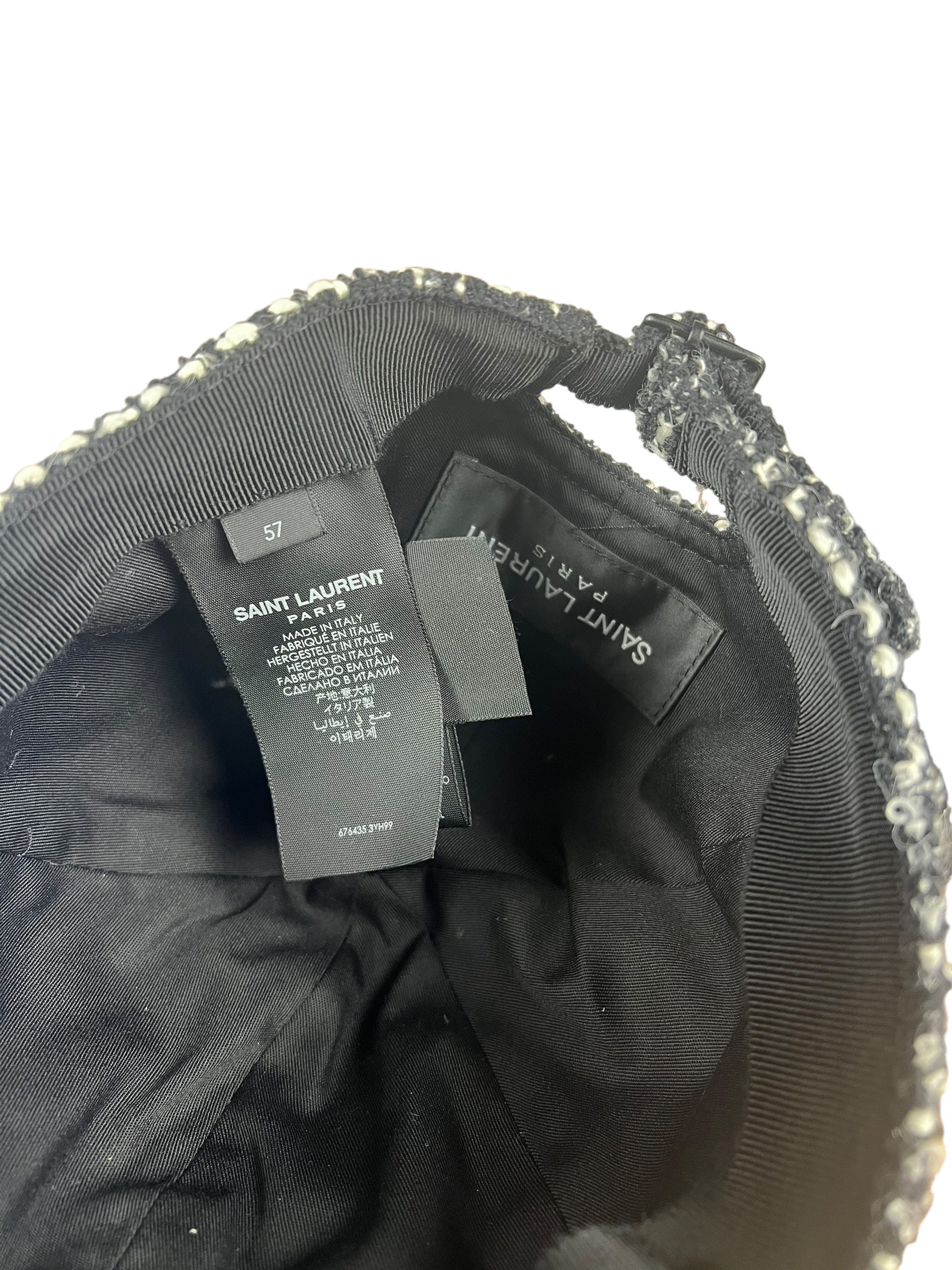 Saint Laurent SL Tweed Embroidered Baseball Cap