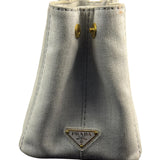Prada Grey Denim Canapa Logo Tote