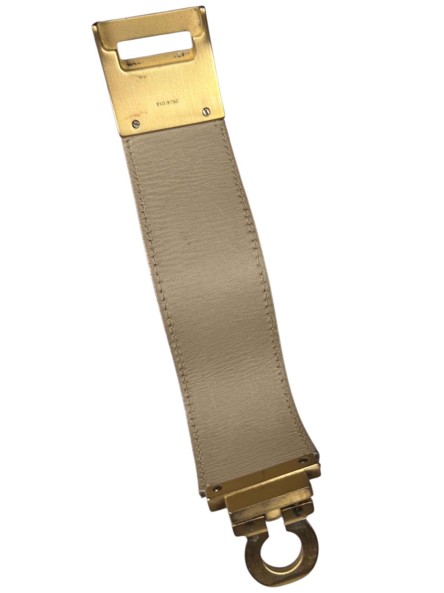 Ferragamo Gancini Wide Leather Cuff Bracelet