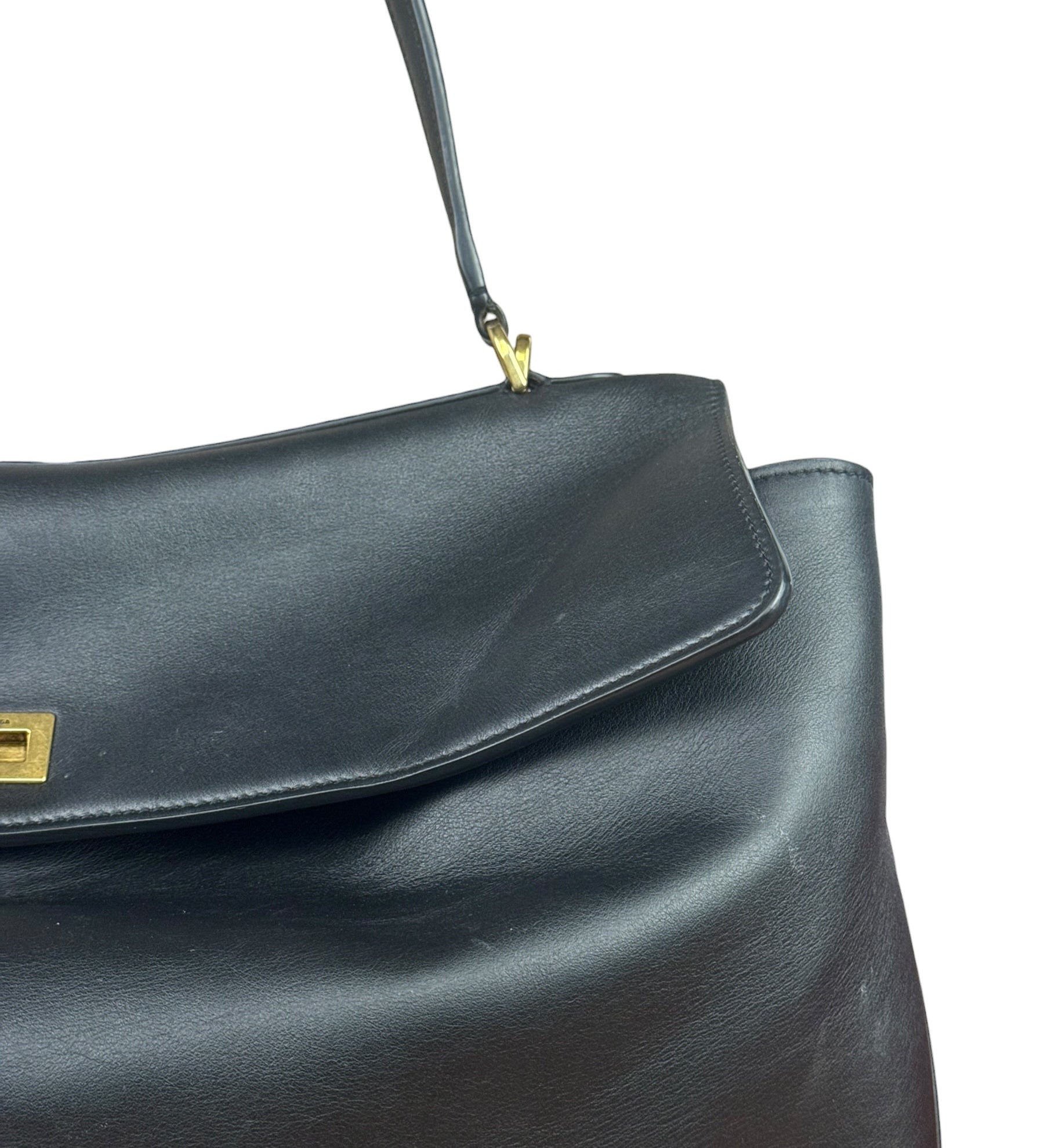 Balenciaga Large Rodeo Leather 2Way Handbag Black