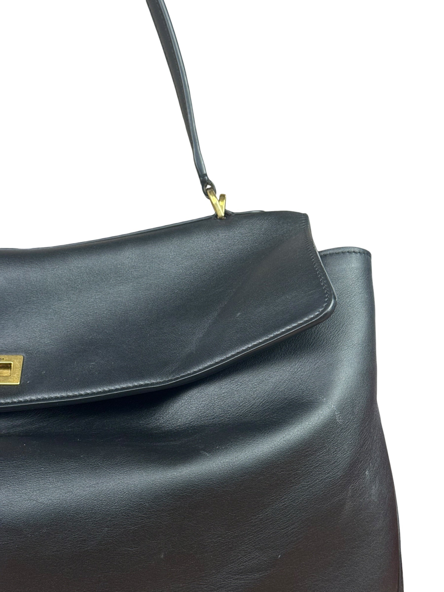 Balenciaga Large Rodeo Leather 2Way Handbag Black