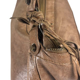 Balenciaga Brown Lambskin Day Moto Hobo Bag