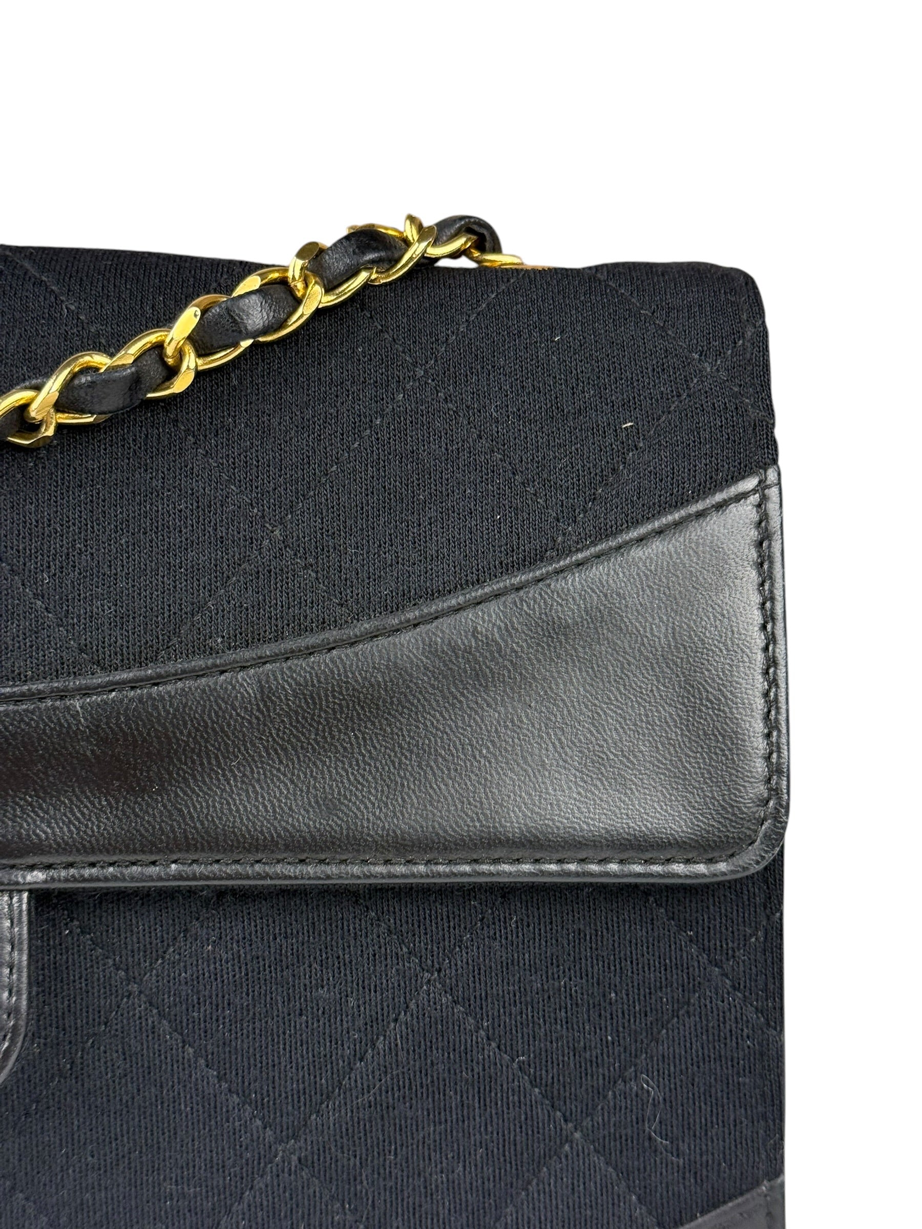 Chanel Jersey Quilted Mademoiselle Lock Flap Bag 1989