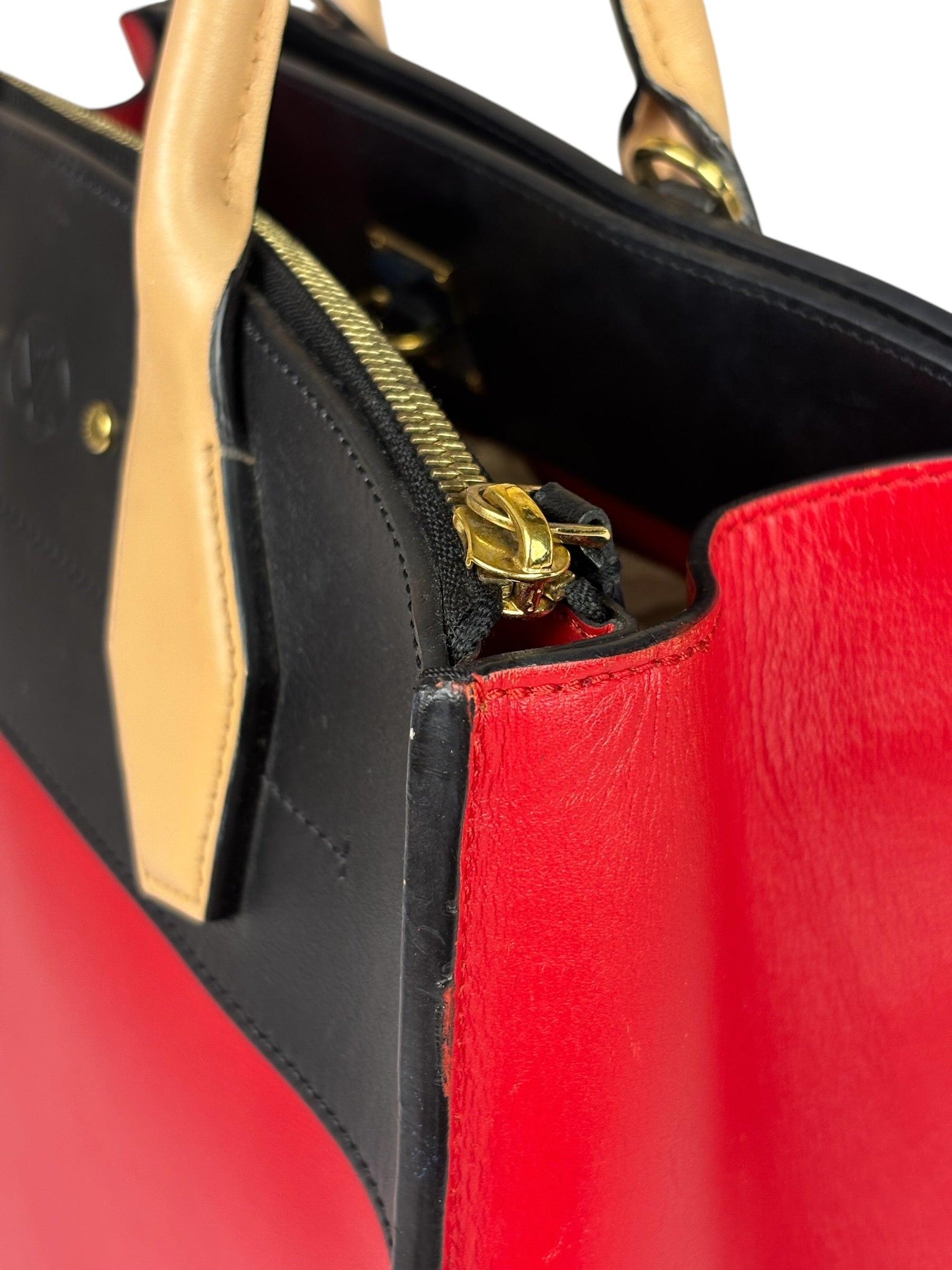 Louis Vuitton Red Leather City Steamer Handbag MM