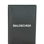 Balenciaga Black Leather Passport Holder Wallet