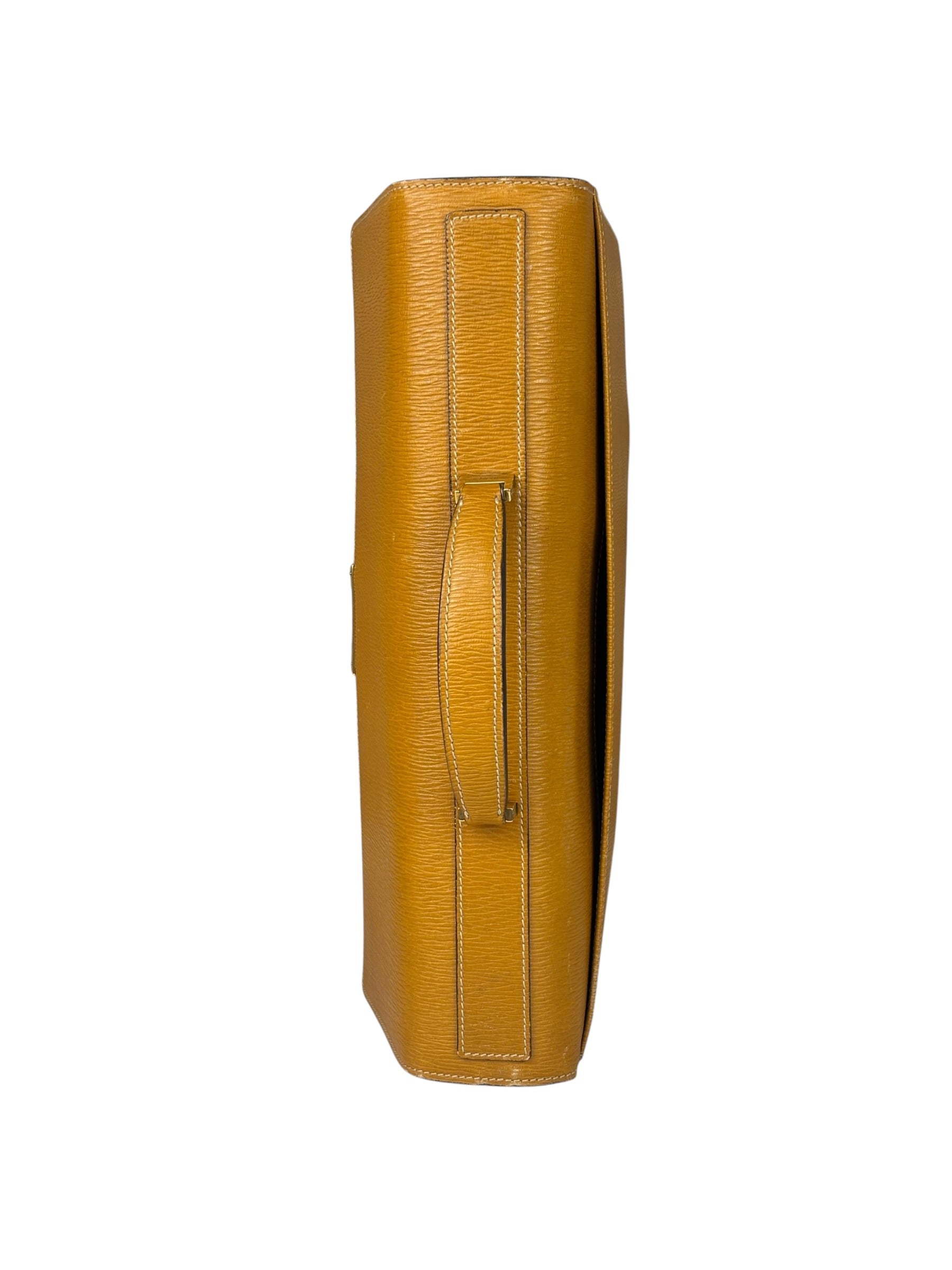 Salvatote Ferragamo Brown Leather Flap Briefcase