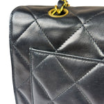 Chanel Black Quilted Leather Envelope Flap Bag Early 90's