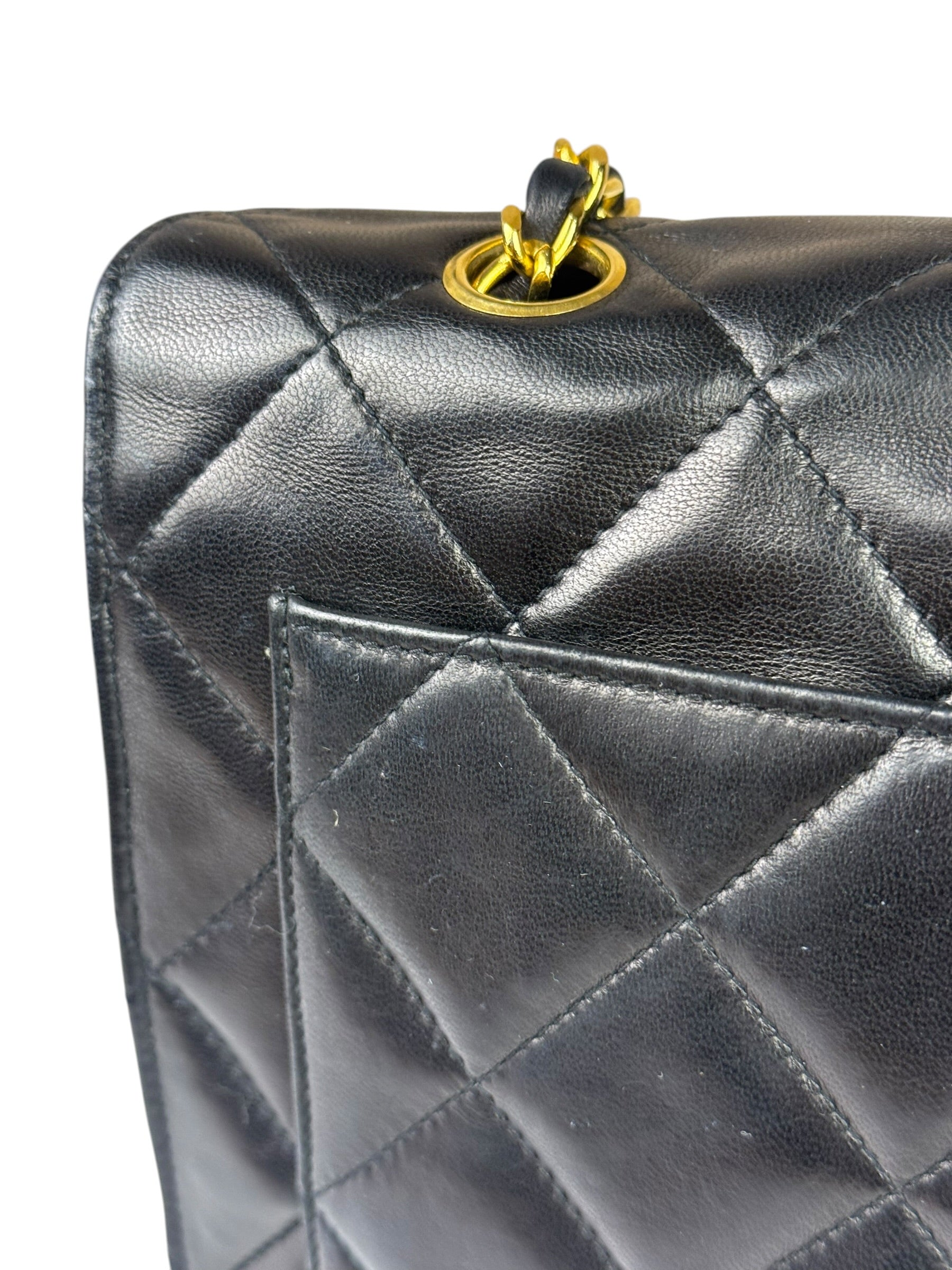Chanel Black Quilted Leather Envelope Flap Bag Early 90's