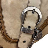 Christian Dior Beige Large Gaucho Double Saddle Shoulder Bag
