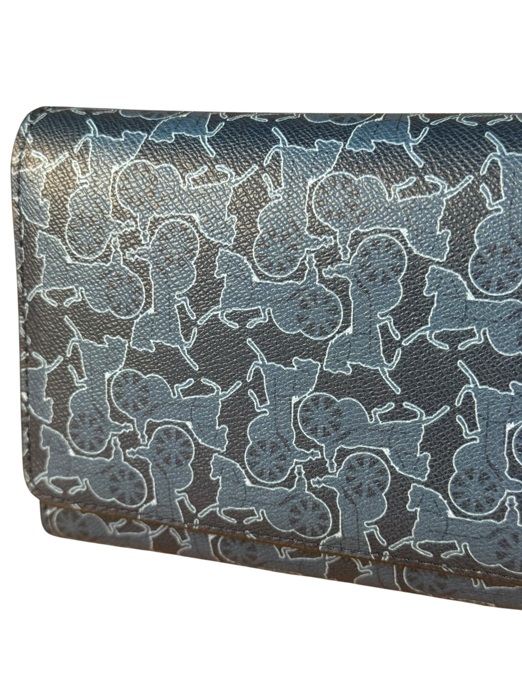 Celine Blue Coated Canvas Long Wallet