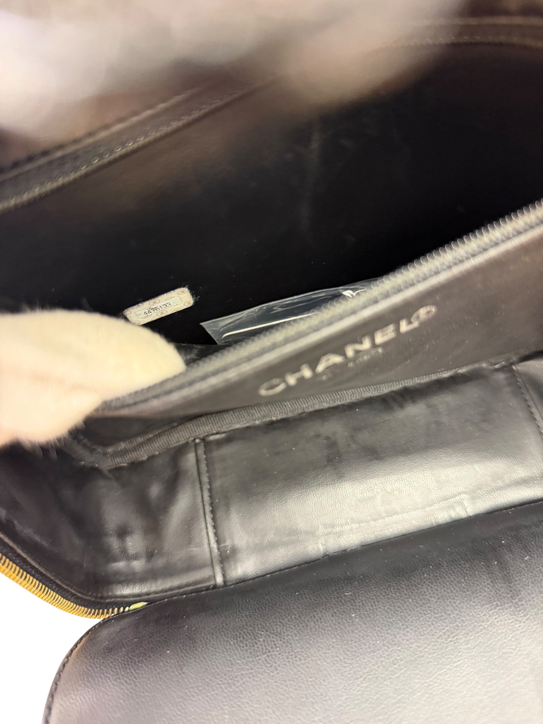 Chanel Black Caviar Leather Vanity 2Way Handbag '96-'97