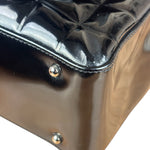 Chanel Vintage Black Patent Leather Chocolate Bar Tote Bag 2002