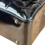 Chanel Vintage Black Patent Leather Chocolate Bar Tote Bag 2002