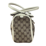 Gucci Bicolor Leather Trim Canvas GG Monogram Shoulder Bag