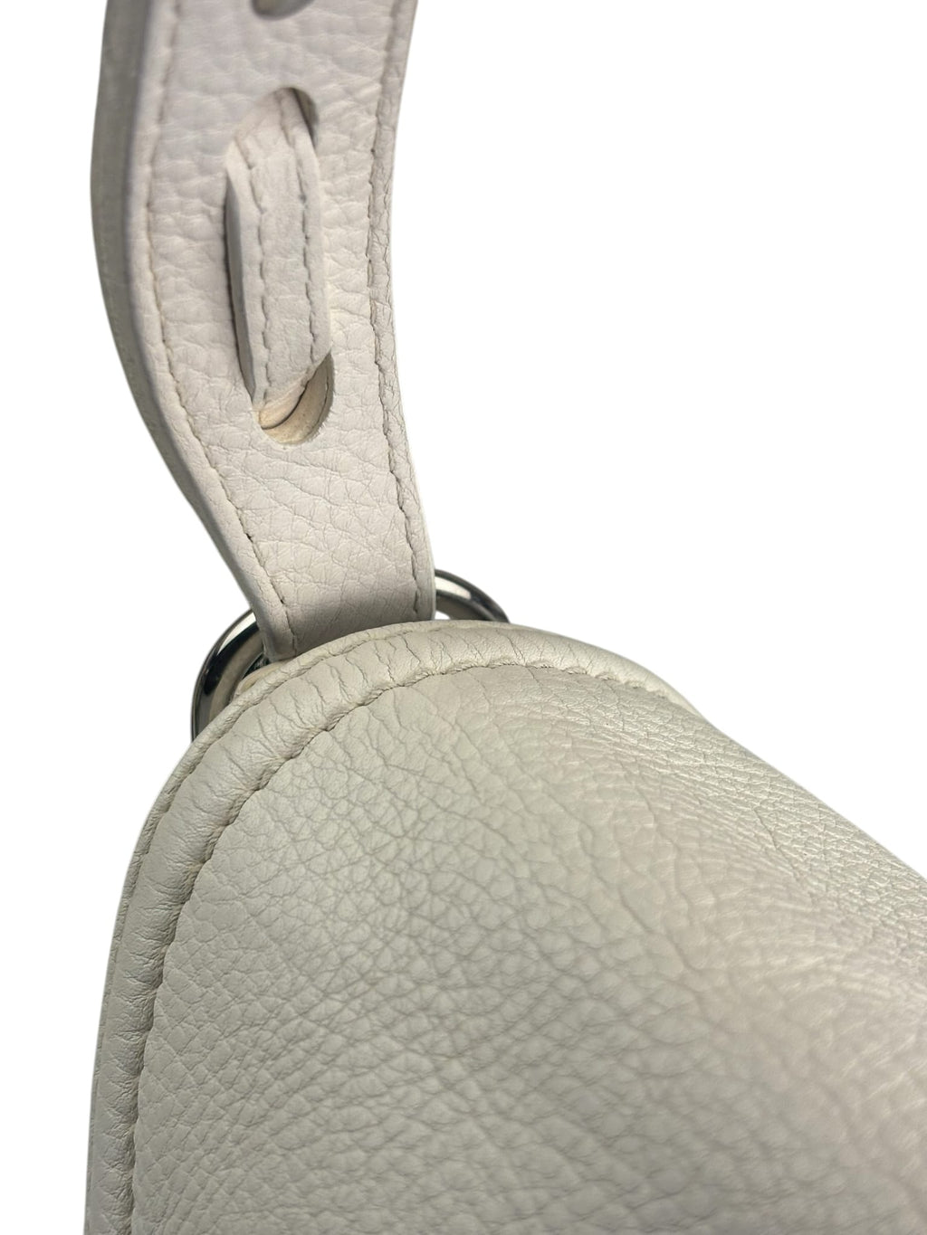 Gucci White Leather Techno Horsebit Shoulder Bag