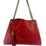 Gucci Red Leather Soho Chain Shoulder Bag