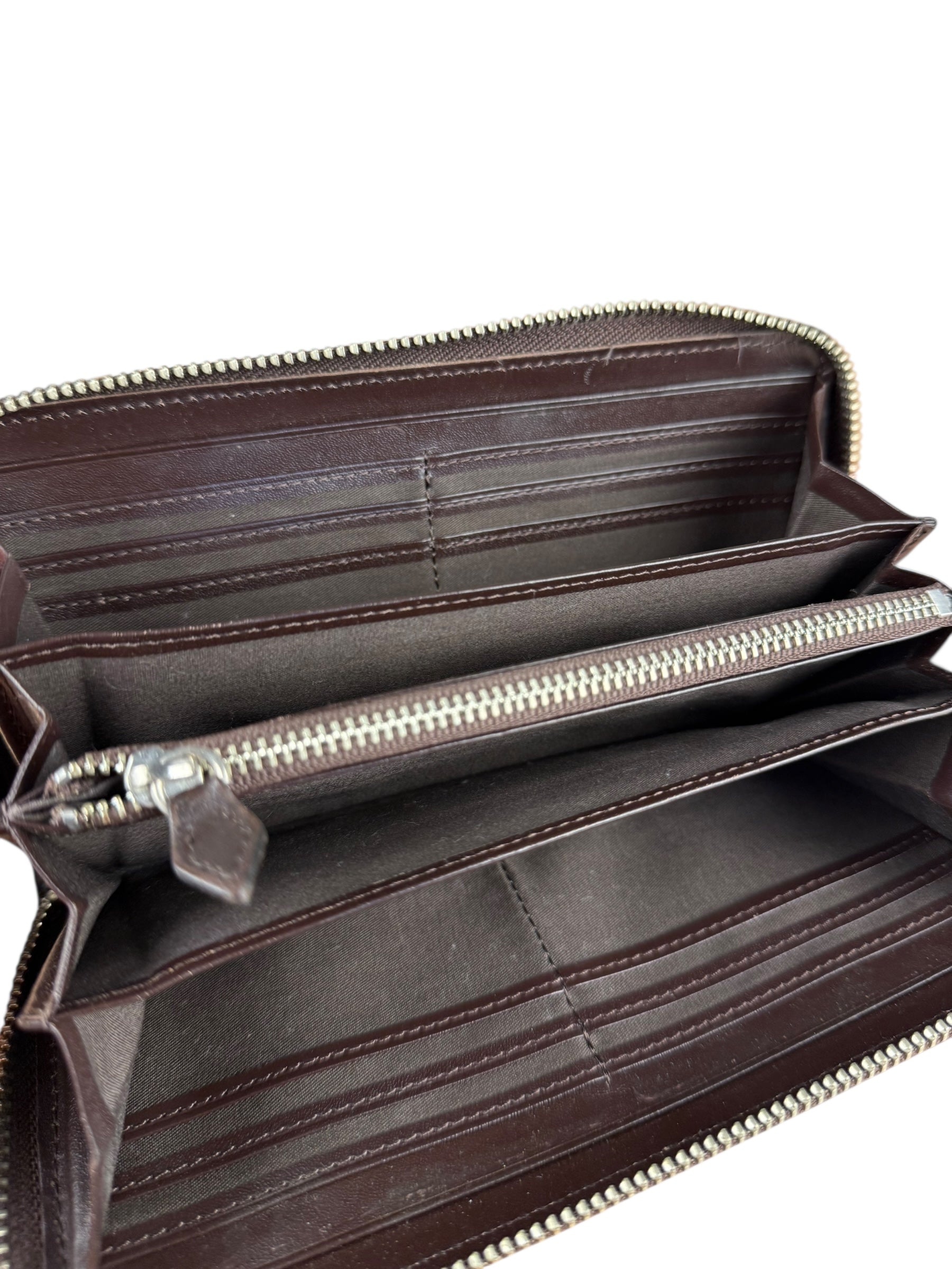 Vivienne Westwood Brown Leather Logo Zippy Wallet