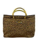Bottega Veneta Nylon Leopard Print Handbag