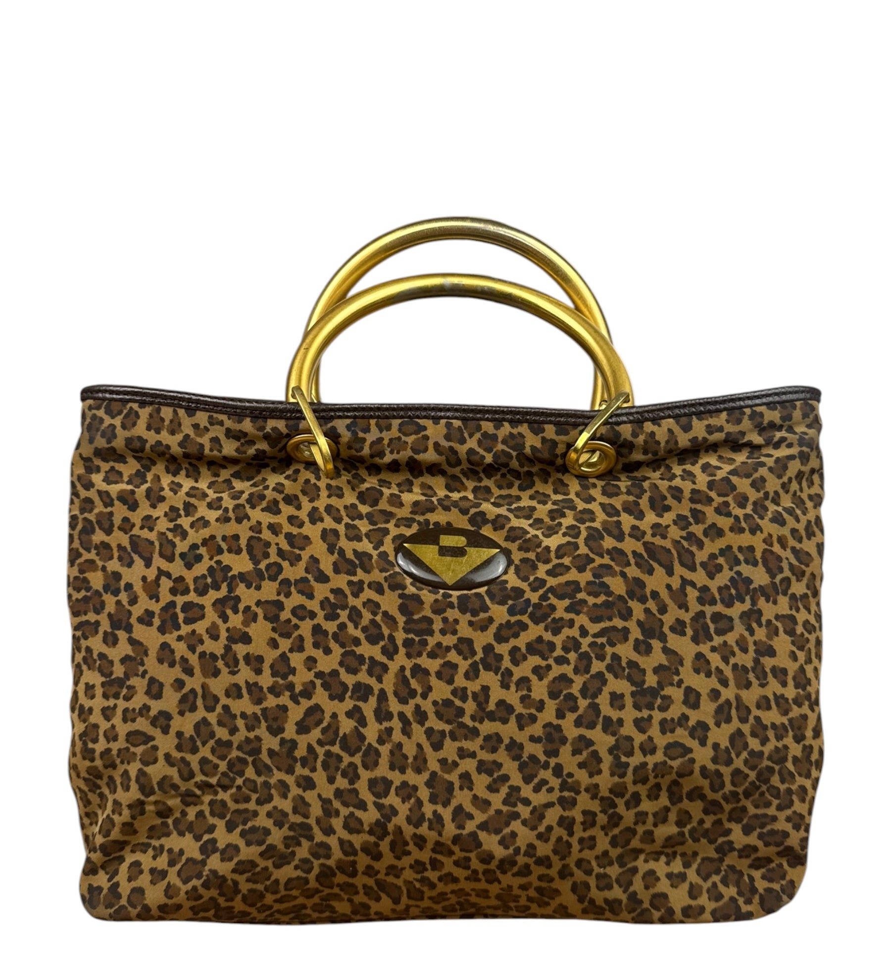 Bottega Veneta Nylon Leopard Print Handbag