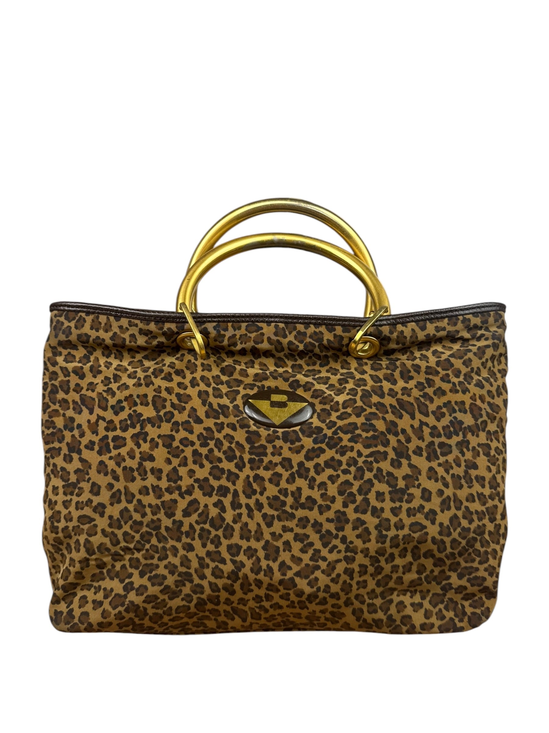 Bottega Veneta Nylon Leopard Print Handbag