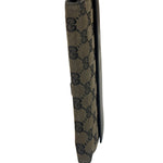Gucci Black Leather Trim GG Flap Long Wallet