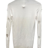 Prada White Cutout Mock Neck Long Sleeve Top