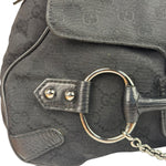 Gucci GG Vintage Black Horsebit Flap Shoulder Bag