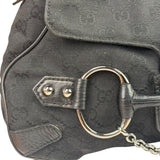 Gucci GG Vintage Black Horsebit Flap Shoulder Bag