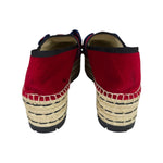 Gucci Red Velvet Pilar Platform Espadrilles