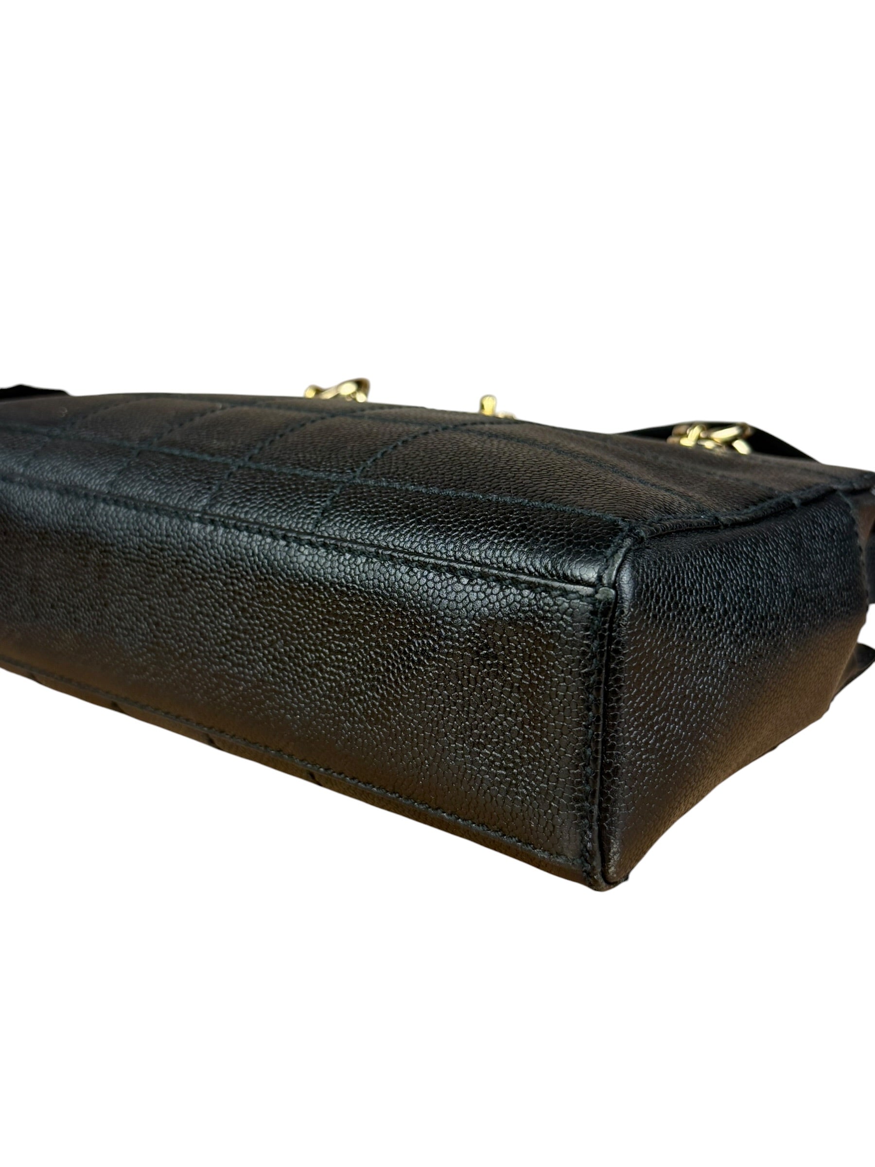 Chanel Black Choco Bar Stitch Caviar Chain Tote 2002