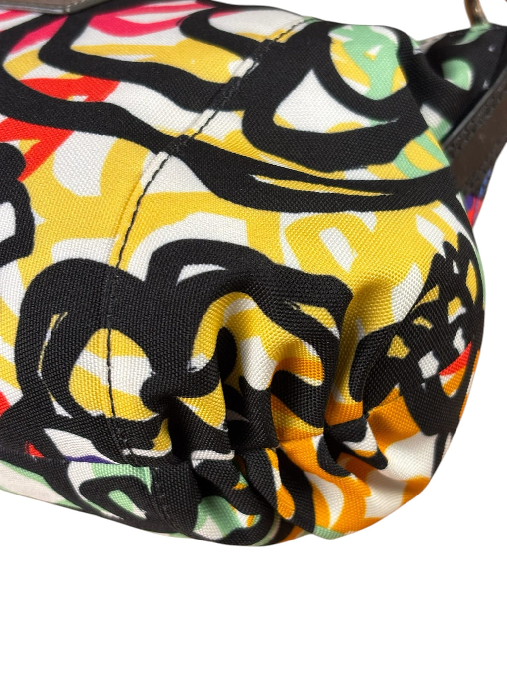 Coach Colorblock Leather Trim Graphic Blossom Two-Way Hobo Bag