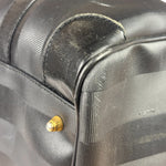 Fendi Grey/Black Leather Striped Boston Bag