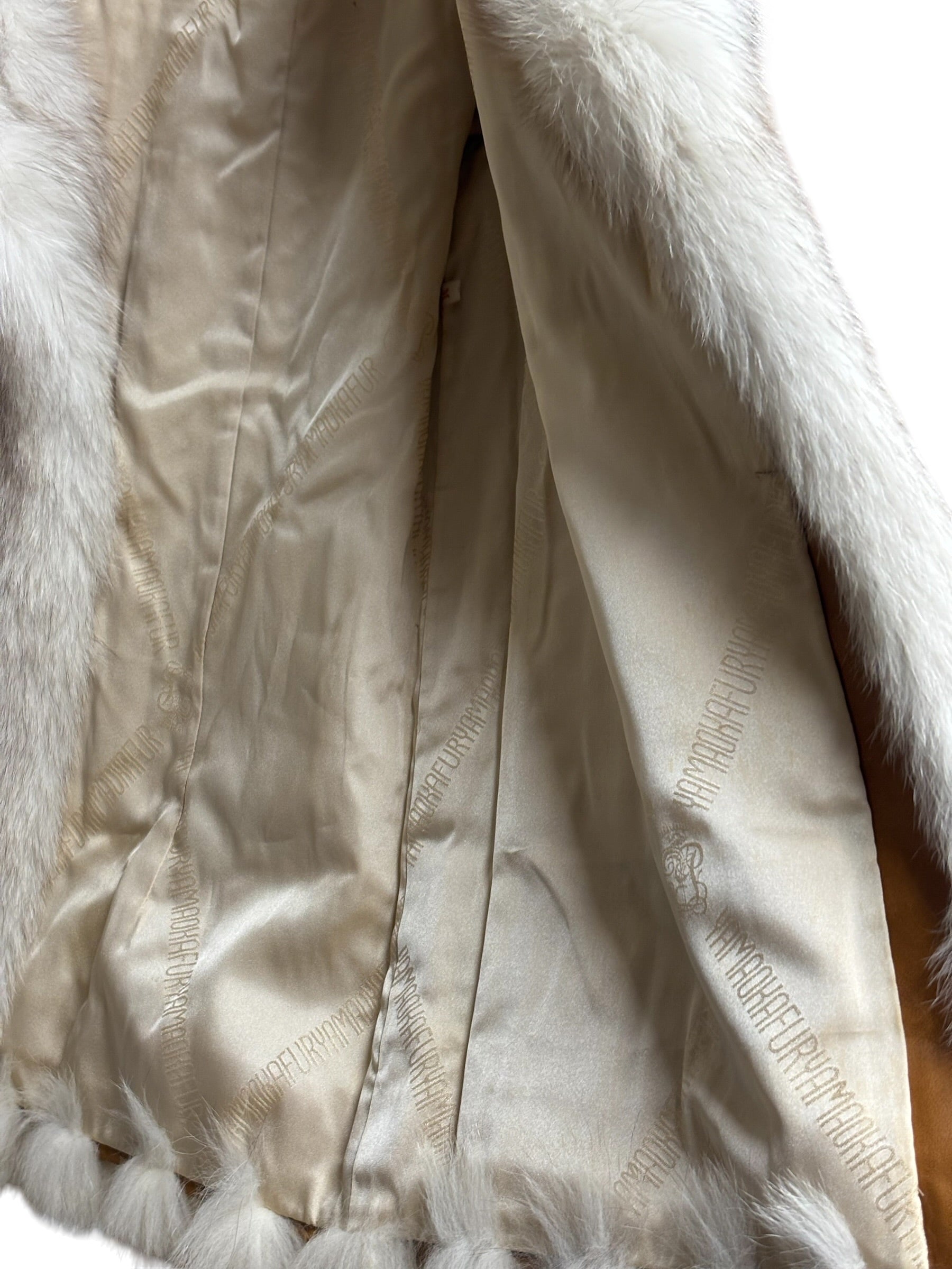 Motomachi Yamaoka Leather Trim Fox Fur Coat