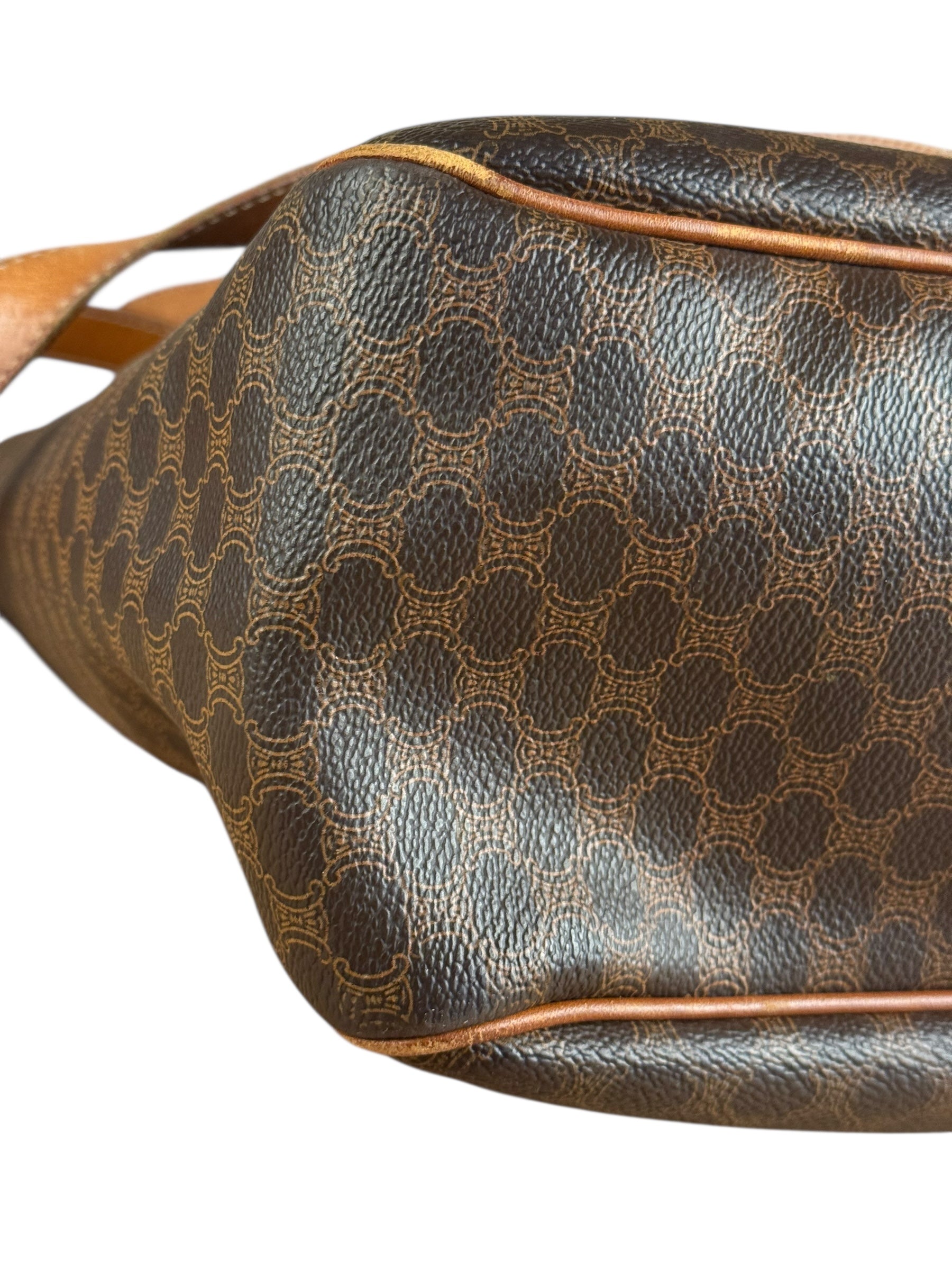 Celine Vintage Macadam Canvas Shoulder Tote