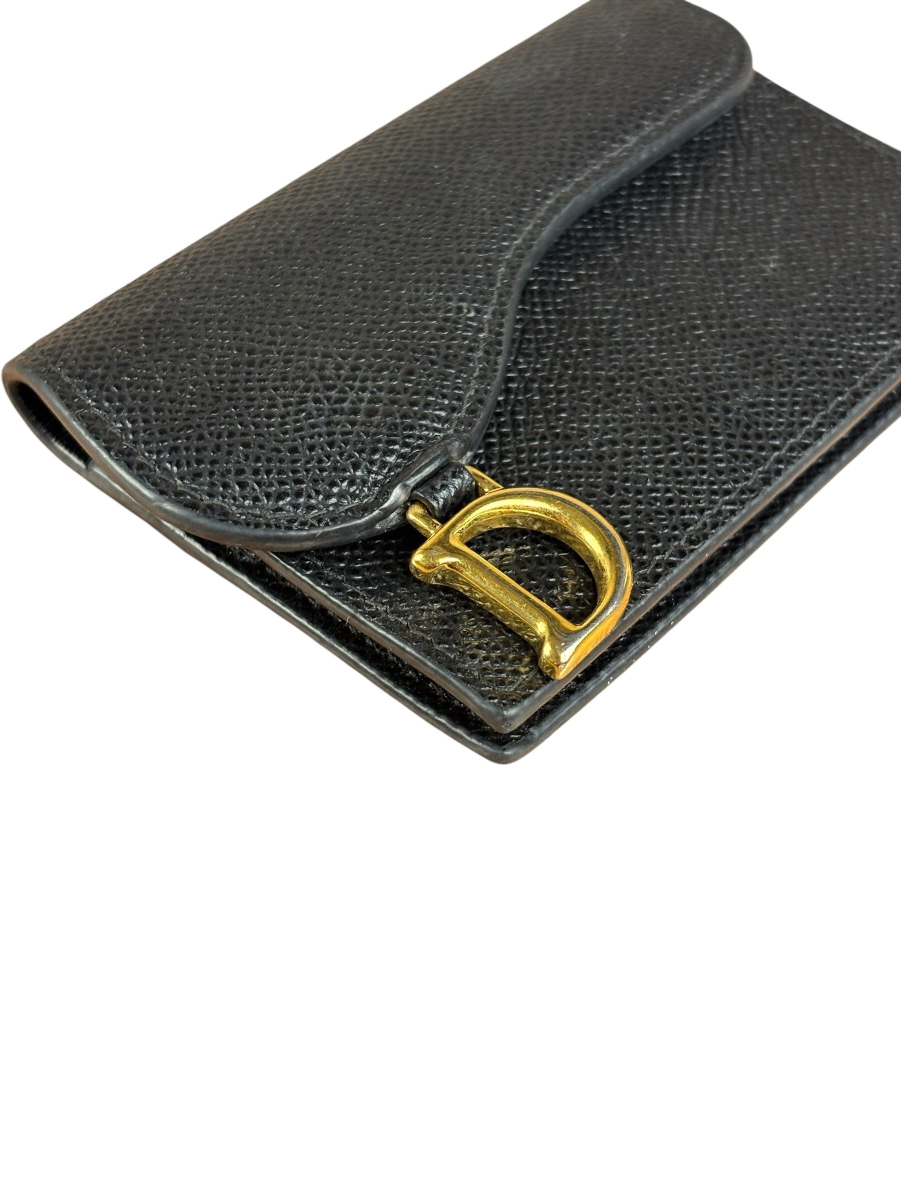 Christian Dior Black Bloom Flap Card Holder