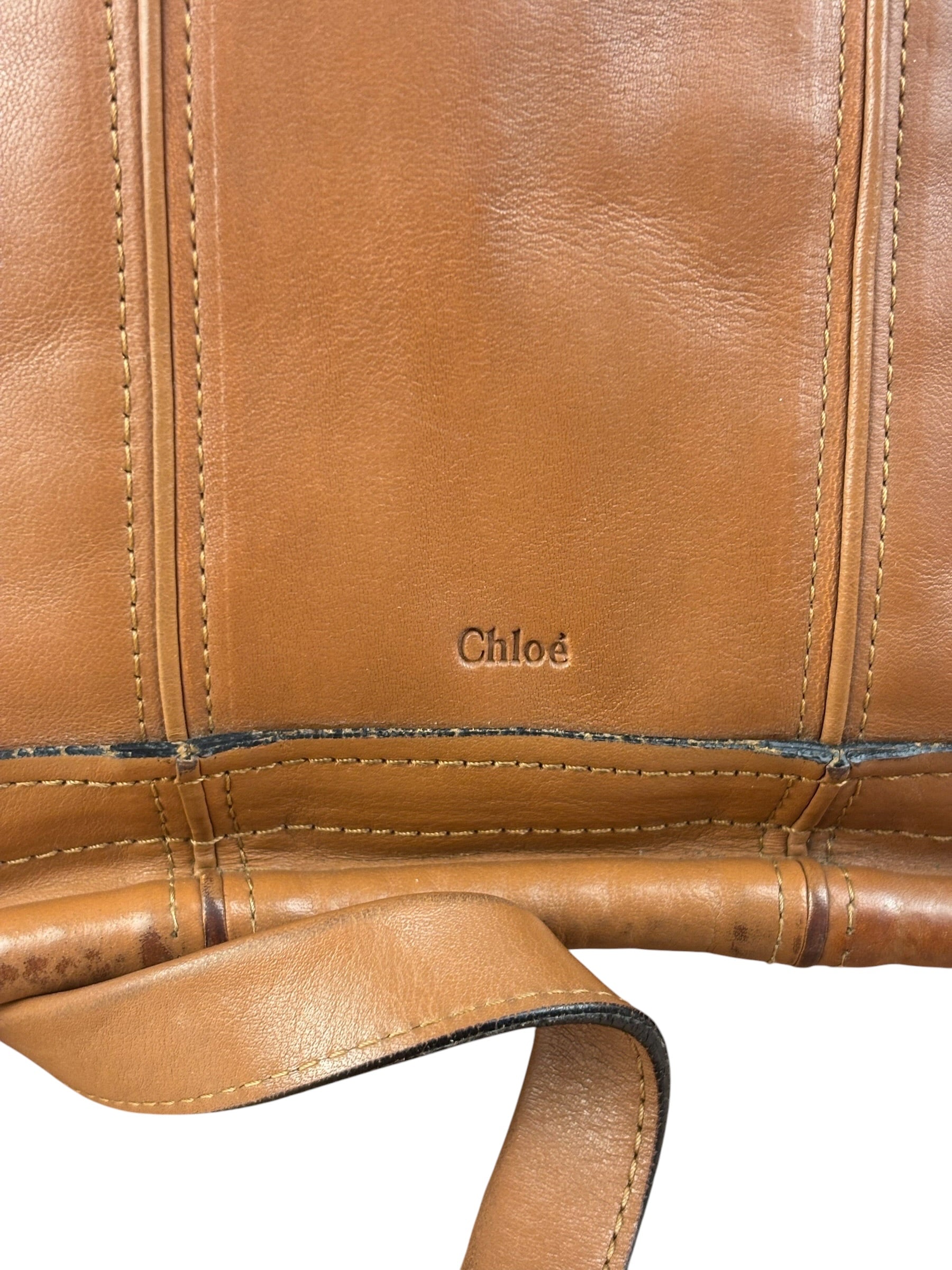 Chloe Caramel Tan Leather Paraty Medium Two-Way Bag