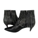 Saint Laurent Black Leather Studded Ankle Boots
