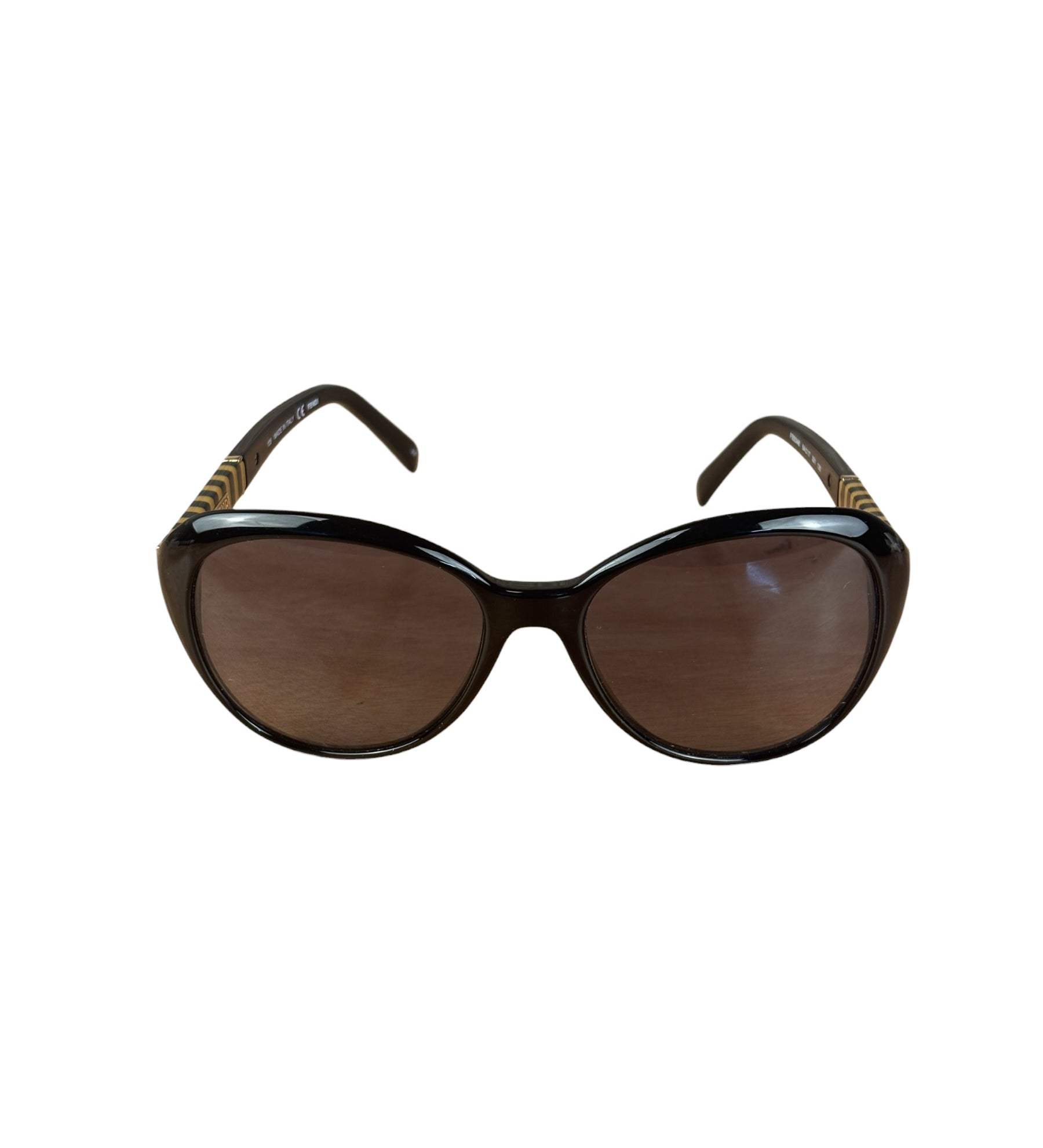 Fendi Round Sunglasses Striped Black