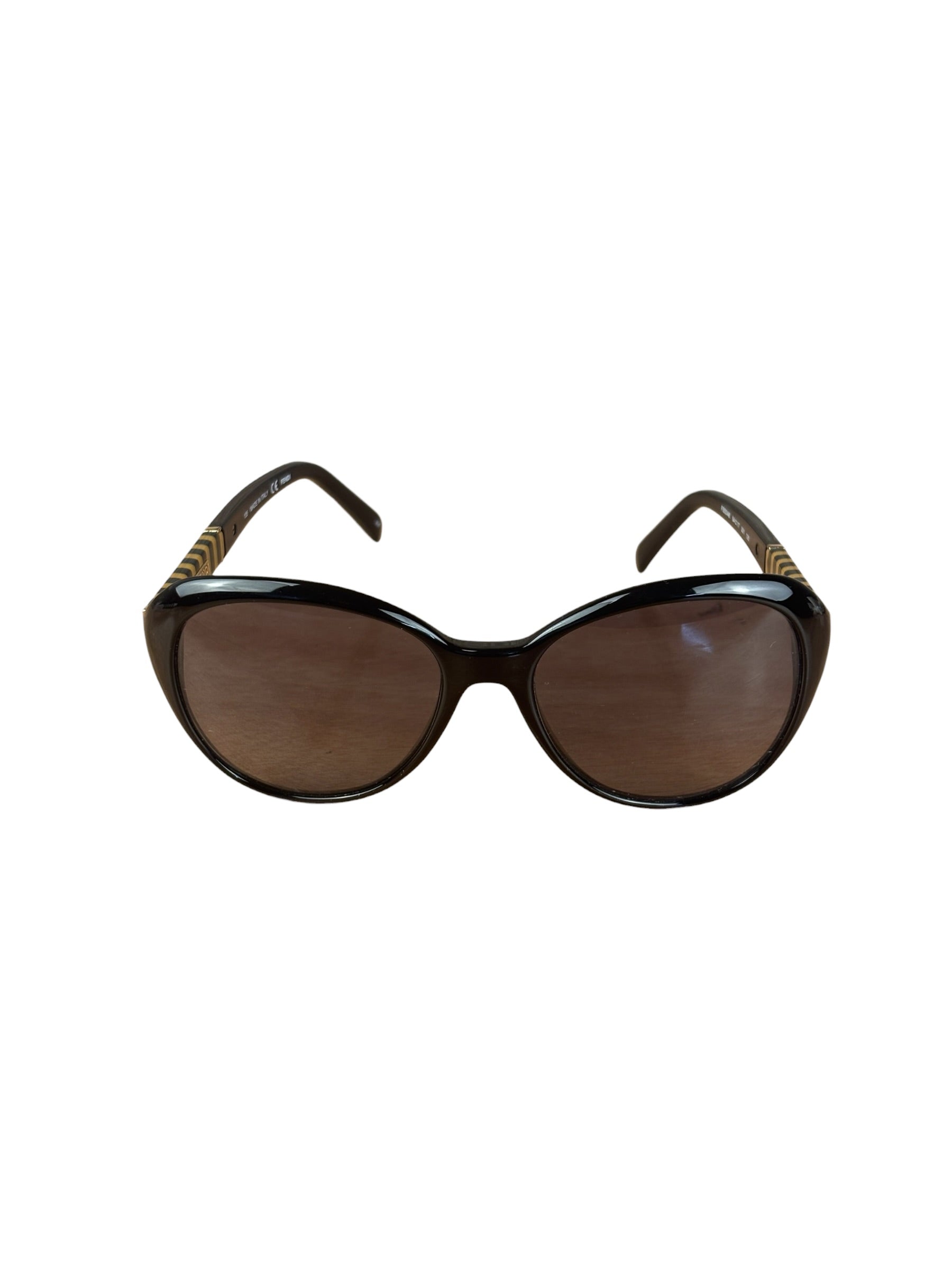 Fendi Round Sunglasses Striped Black