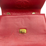 Chanel Red & Navy Trapezoid Flap Bag 1992