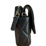 Chanel Black Quilted Flap Phone Chain Handbag