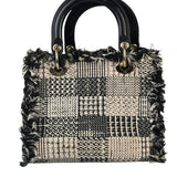 Christian Dior Black/White Tweed Lady Dior Two-Way Bag