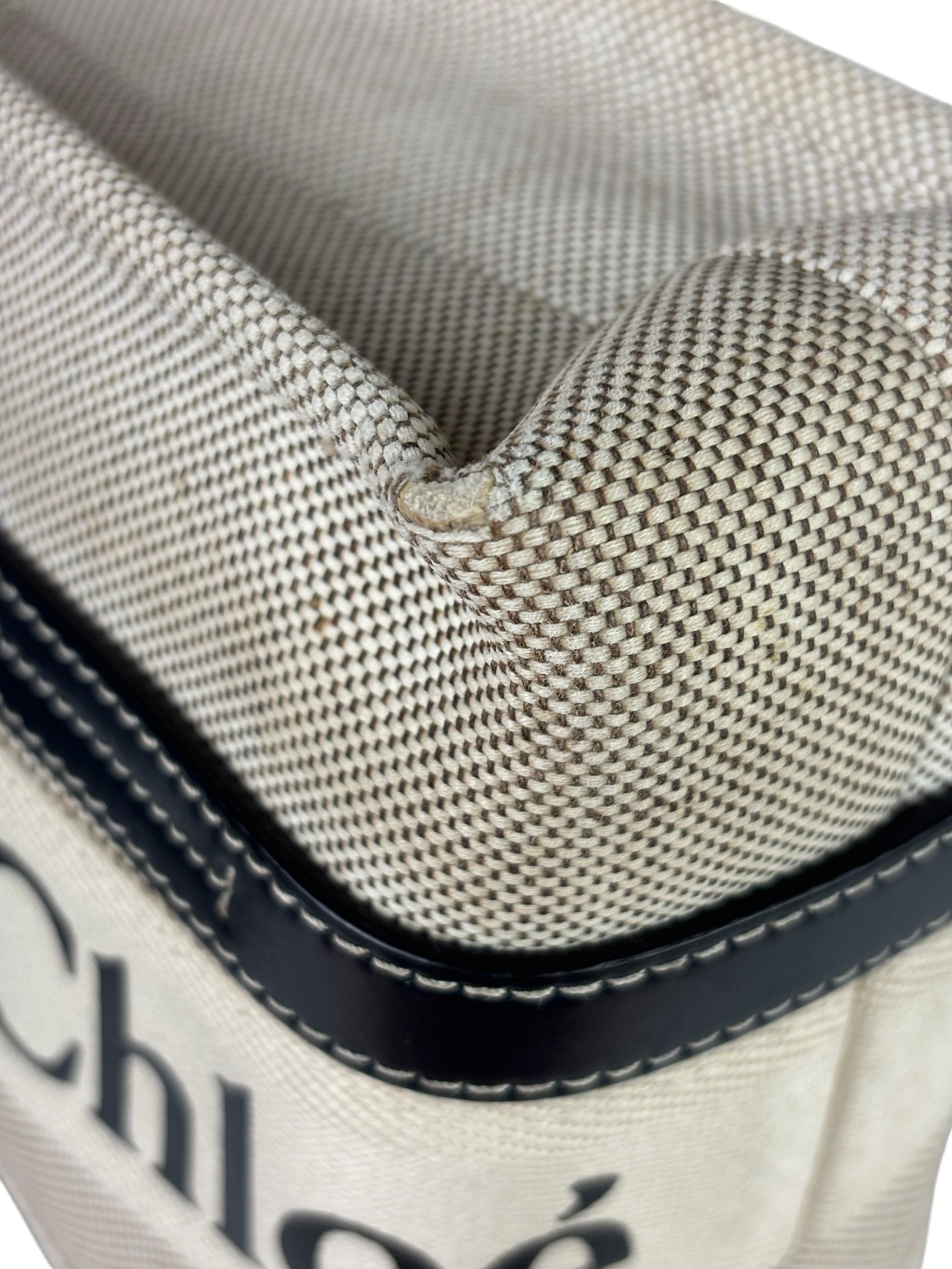 Chloe Grey/Black Leather Trim Tote