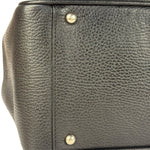 Burberry Black Pebbled Leather Tote Handbag