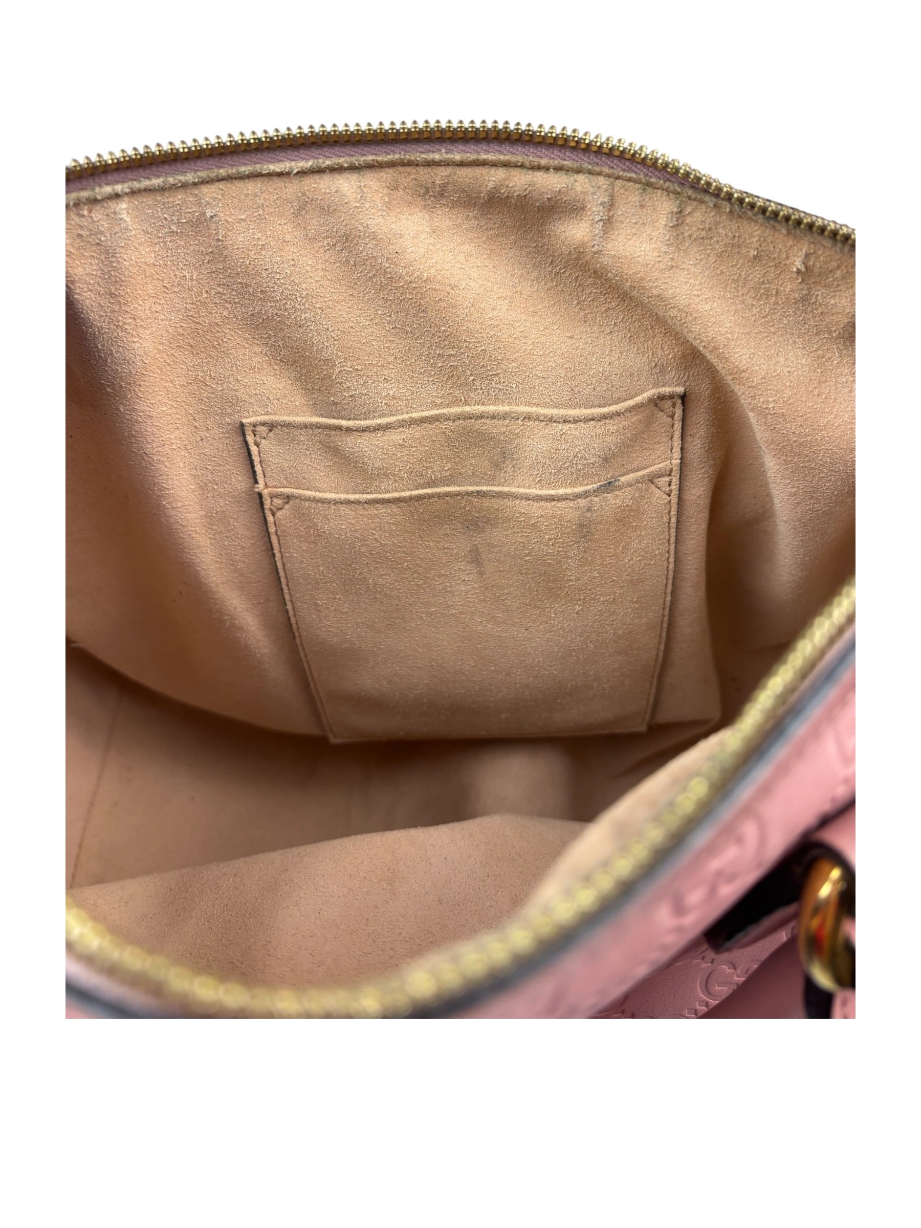 Gucci Pink Leather Guccissima Two-Way Boston Bag