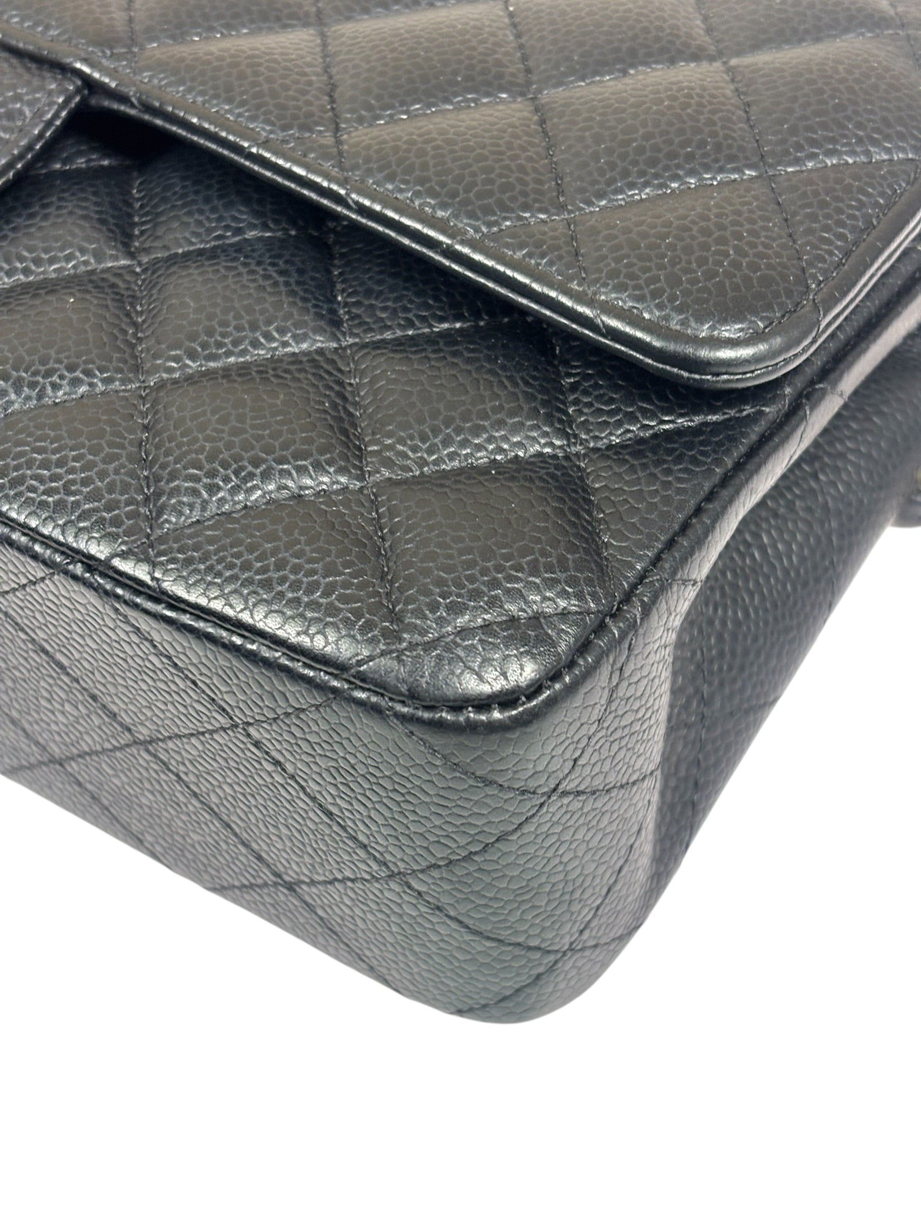 Chanel Black Quilted Caviar Double Flap Bag 2012