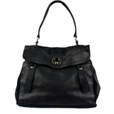 Saint Laurent Vintage Black Leather Top Handle Bag