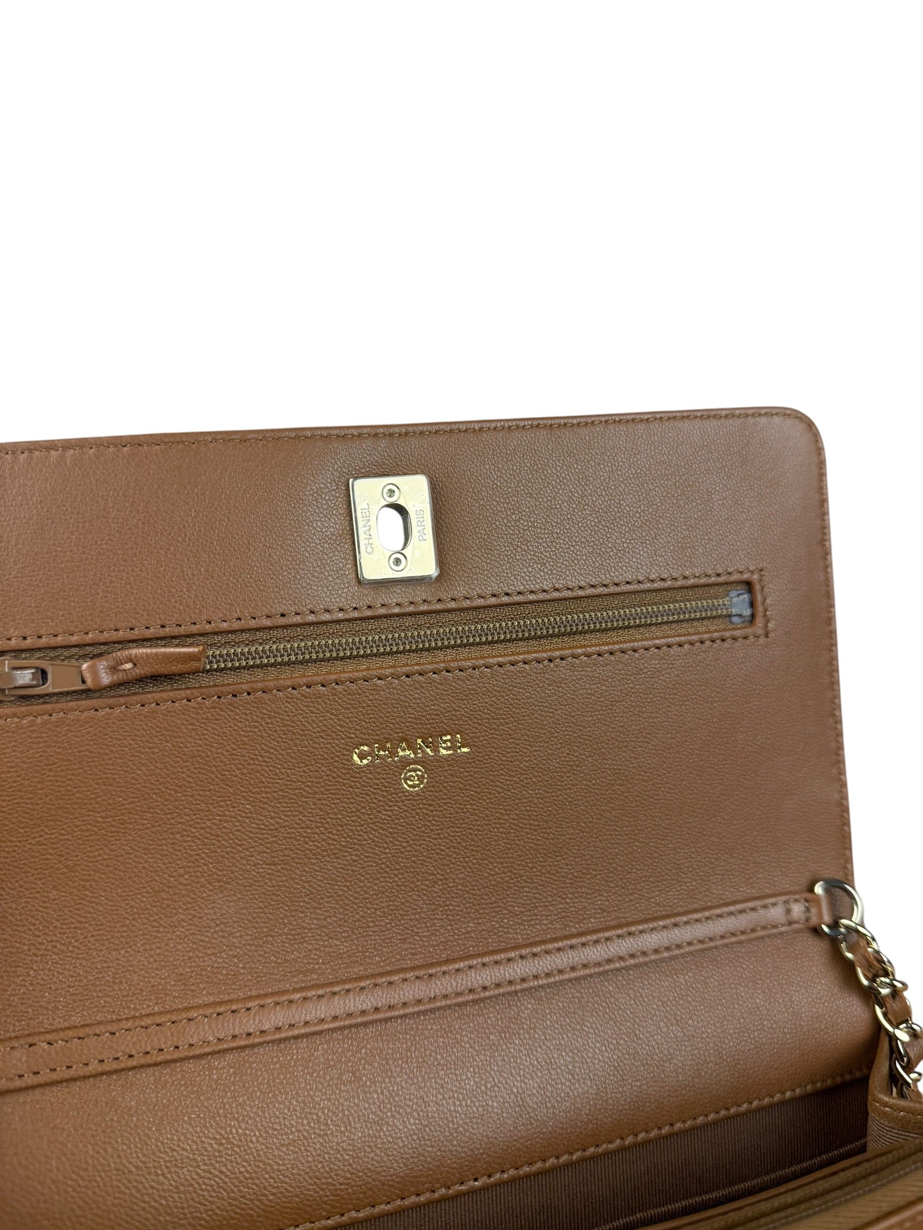 Chanel Brown Quilted Leather Wallet on Chain Shoulder Bag 2026