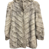 Shimizu Vintage Grey Mix Fur Long Coat