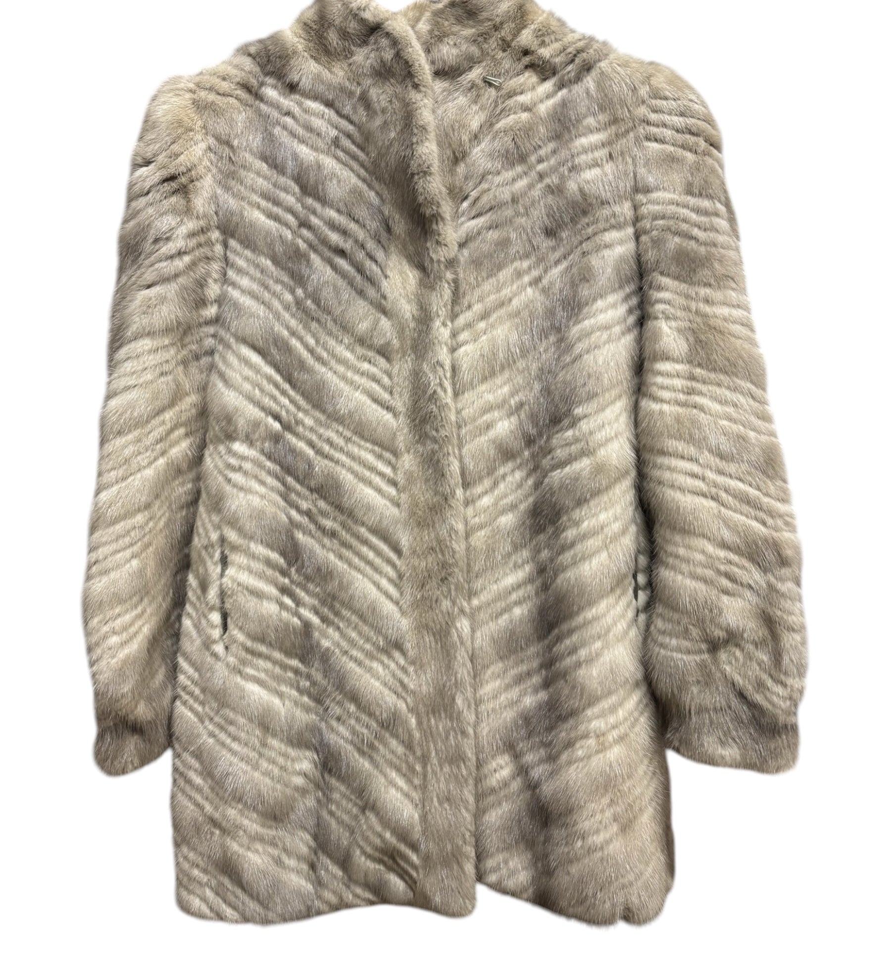 Shimizu Vintage Grey Mix Fur Long Coat